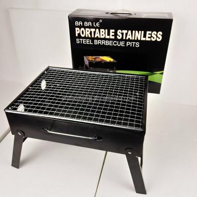 China Indoor cheap black color table top barbecue grill metal bbq easily assembled mini grill for sale