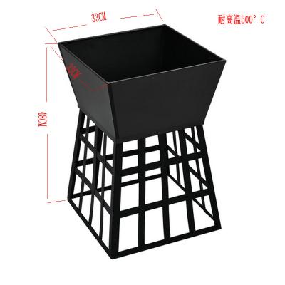 China Outdoor Square Pit Metal Fire Pit Black Portable Heating Stove Charcoal Iron Thickness (Cold Rolled Plate) 0.6mm for sale