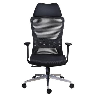 China (Height) high-back black high quality material adjustable mesh office chair, rotatable and rolling staff chair for sale