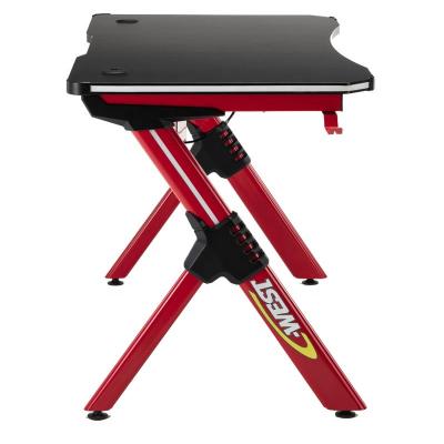 China Knock Down Latest Design RGB LED Gaming Table PC Computer Gaming Desktop Gaming Table for sale