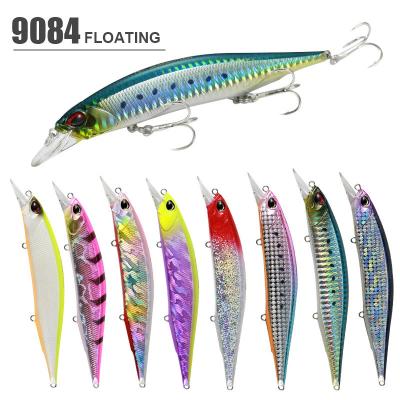 China Wholesale 120mm Metal Floating Saltwater Minnow 17g Lure Long Casting Artificial Bass Fishing Swim Bait Wobbler Lure for sale