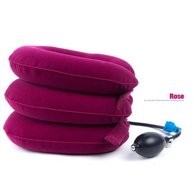 China Comfortable Air Cushion Traction U Neck Pillow Inflatable Air Pillow Brace Neck Shoulder Cervical Pain Relax Support Massager Pillow for sale