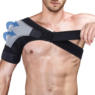 China Adjustable Left/Right Shoulder Bandage Support Shoulder Brace Protector For Injury Black+grey ZY Available Joint Pain Protector for sale