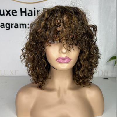 China DiLuxe Wholesaler Water Wave Bob Wig Water Wave 100% Virgin Hair Highlight for sale