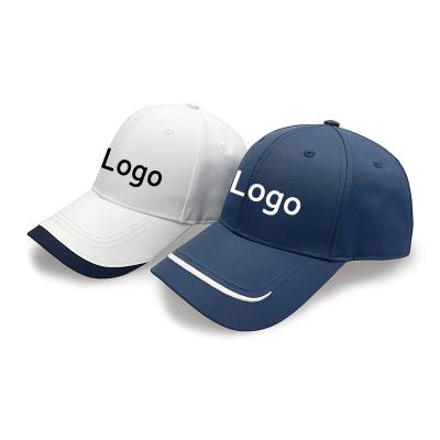 China breathable & Waterproof Custom Design 3D Embroidery Navy Blue Baseball Cap Golf Hats for sale