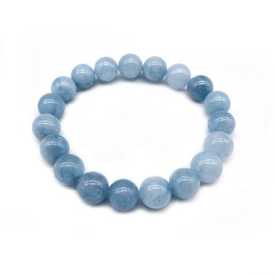 China Wholesale FASHIONABLE Sea Blue Color 4 6 8 10 12 mm Beaded Simple Imitation Jade Blue Beads Bangle Bracelets for sale