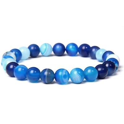 China Trendy Wholesale Fashion Multicolor Agate 8 Millimeters Natural Healing Yoga Bead Gathered Balance Beaded Bracelets for sale