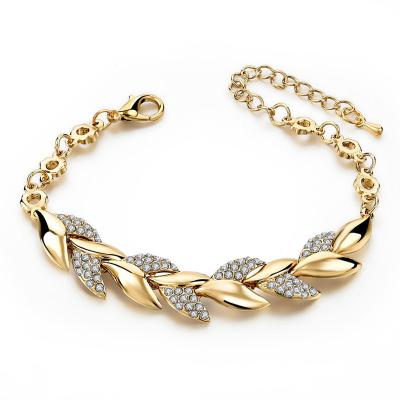 China Jane Eyre Wholesale Fashion Hot Selling Fashion Simple Popular Style Gift Korea Leaf Shape Weaving Bracelet for sale