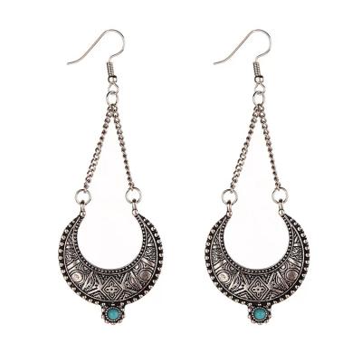 China Vintage Manufacturers Wholesale Vintage Bohemian Statement Women U Style Long Dangling Drop Earrings for sale