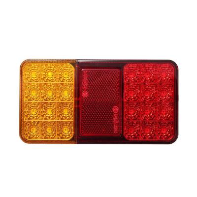 China Heavy Duty 24LED 12V LED Trucks Car Trailer Tail Light Brake Stop Turn Indicator Rear Lamp For Boats Caravans Utes Waterproof Red+Yellow for sale