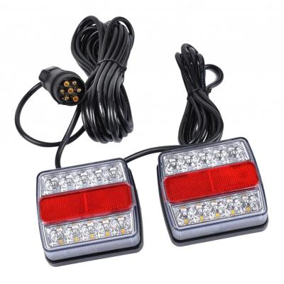 China ABS+led 1 Set 10m 7 Pin Plug 12V 16 Led Trailer Towing Kit Rear Stop Tail Turn Lights License Number Plate Lamp RV Light Truck for sale