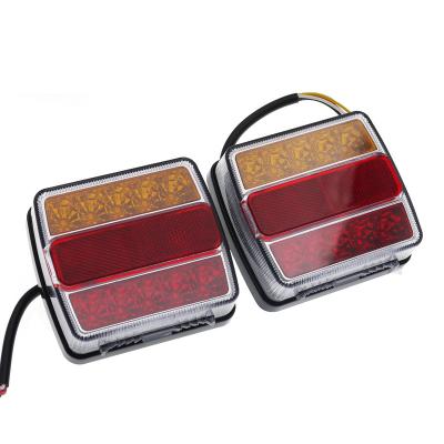 China Waterproof ABS+LED DC 12V 16LED Rear Brake Stop Turn Tail Light License Number Plate Lamp Tail Light For Truck Car Trailer Boat Caravan for sale