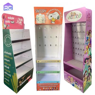 China 2022 Hot Selling Cardboard Display Stand Corrugated Cardboard Paper Display Shelve Rack For Retail Store Display Racks for sale