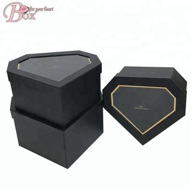 China Handmade Gift Packing Custom Flower Cardboard Box PVC Coating Shape Packaging Wedding Rose Flower Box for sale