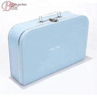 China Decorative Novelty Paper Toy Suitcase Lock Box Gift Kids Recyclable Mini Suitcase Moving Box for sale