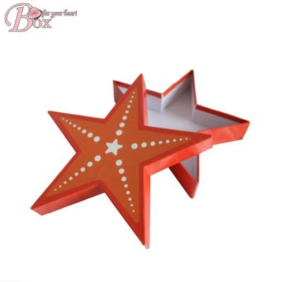 China Handmade Luxury Custom Paper Gift Box Logo Christmas Star Shape Paper Gift Packaging Box for sale