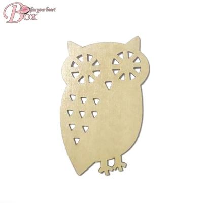 China Sustainable Design Animal Owl Mat Table Decoration Eco - Friendly Custom Cup Drinks Wooden Coasters for sale