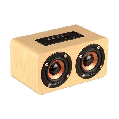 China Portable Radio Bass Wooden Bamboo Amplifier Speaker Super Wireless Active Stereo Smart Car Subwoofer Box Karaoke System Home Theater for sale