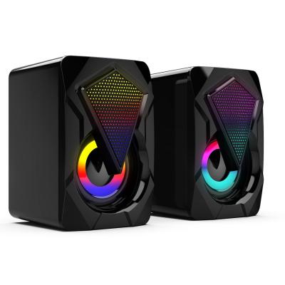 China No A1creative USB Power Electronic Computer RGB LED Gaming SpeakerColorful LED Light PC Speaker Wired for sale