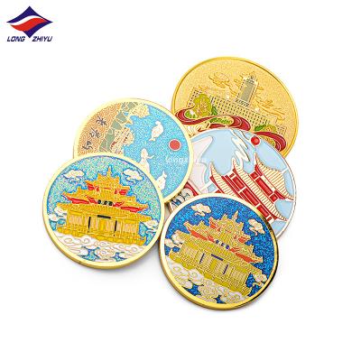 China Custom Design Metal Enamel Logo Challenge Coins Europe Longzhiyu 17years Professional Commemorative Coin Maker for sale