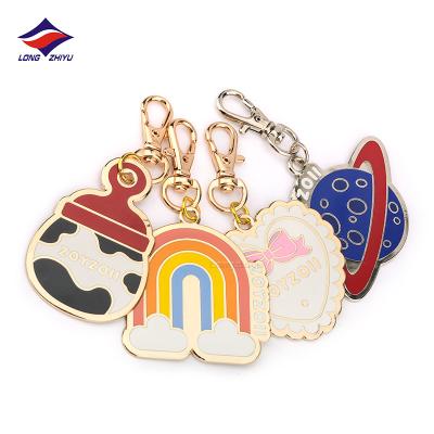 China Wholesale custom made Longzhiyu metal keychains zinc alloy manufacturer metal anime rainbow key chain enamel lobster clasp keychains for sale