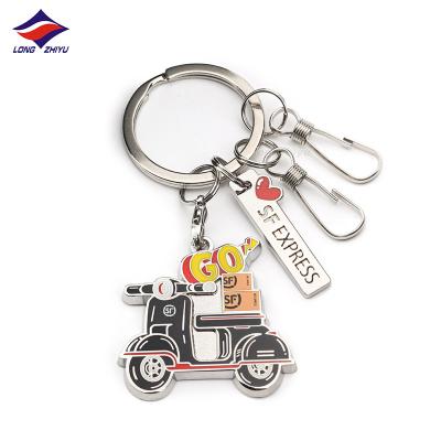 China Longzhiyu Metal Accessories Manufacturer Enamel Motorcycle Key Chain Custom Wholesale Soft Key Chains Personal Letter Metal Key Chains for sale