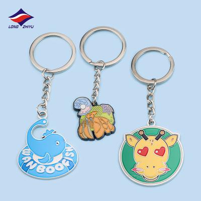 China Custom Wholesale Enamel Anime Cow Key Chains Sea Animal Keychains Longzhiyu 17years Metal Key Chain Accessories Manufacturer for sale