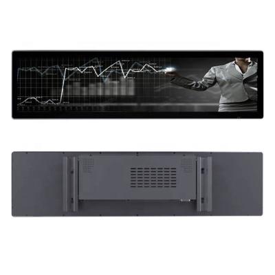 China Indoor Customized Long Strip Digital Signage Players LCD Advertising Players Screen Wall Mount Display In Restaurant for sale