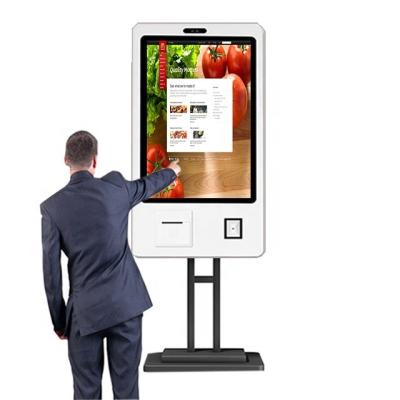 China Self Service Query 24 Inch Android Touch Screen Self Payment POS Machine Bill Acceptor Printer Terminal Food Order Kiosks for sale