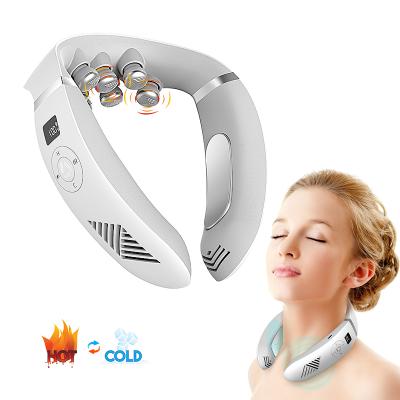 China GS Neck Intelligent Cooling Portable Electric Neck Back Massager With Heat for sale