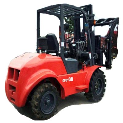 China Hotels Rouge-Lift Four Wheel Drive Rough Terrain Forklift 3.0 Ton 4x4 Forklift for sale