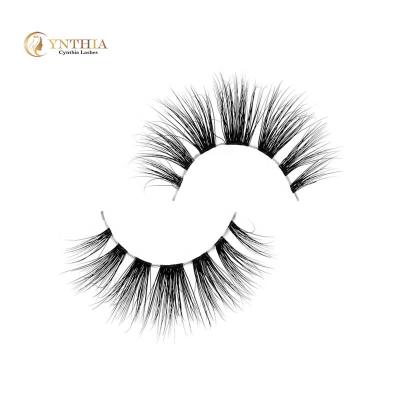 China High Quality Natural Short 3d Mink Lashes 3D Strip Clear Mink Hair Lashes Wholesale Custom 3d Strip Eyelash Silk Clear False Eyelash for sale