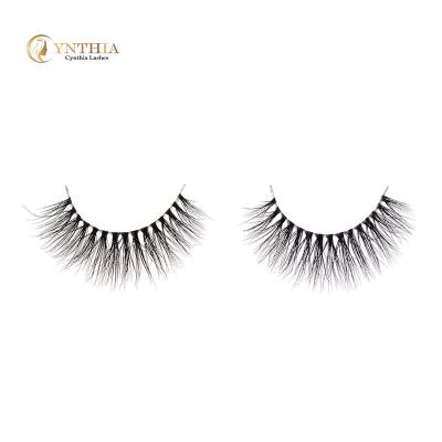 China Natural Clear Transparent 3D Strip Natural Synthetic Eyelashes Strip Mink Artificial Eyelashes Soft and Cheap Wholesale for sale