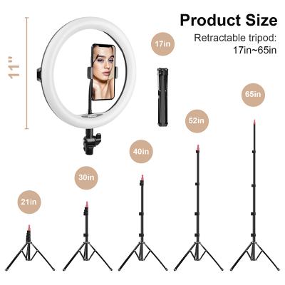 China Photography Ring Light 11inch Rechargeable Camera Selfie Ring Circle LED Photography Tik Tok Ring Light Phone for sale