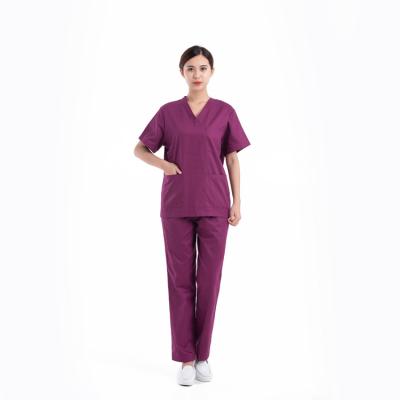 China Wholesale Medical Scrubs Nurse Uniforms Twill Scrubs Fabric Make Nurse Hospital Scrubs Uniform for sale