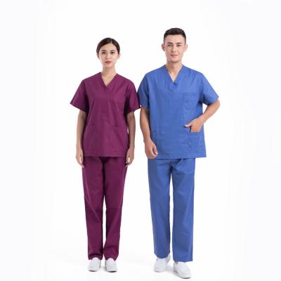 China Polyester Hospital Scrub Suit Uniforms Short Sleeve Cotton Nursing Doctor for sale