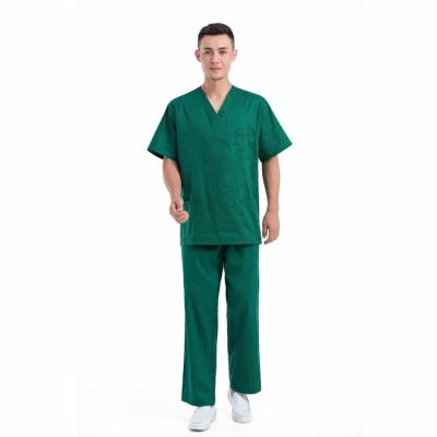 China Green Men Scrub Suit Uniforms Short Sleeve M L XL XXL 3XL 4XL for sale