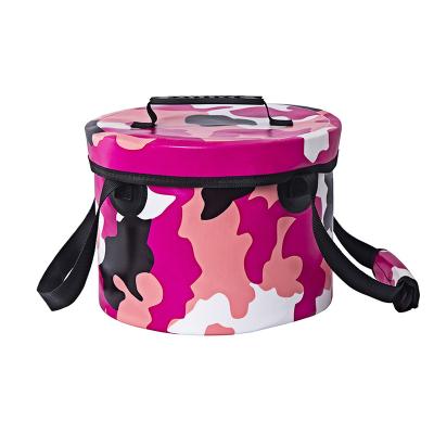 China Multifunctional Water Proof Wholesale Outdoor Camping Fishing Collapsible Water Container Portable PVC Plastic Folding Bucket for sale