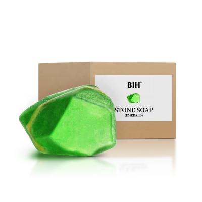 China BIH Green Basic Cleansing Stone Handmade Soap for sale