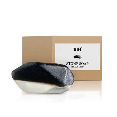 China BIH Black Stone Crystal Handmade Soap 100G Bath Soap Base Cleaning Solid Shape Type for sale