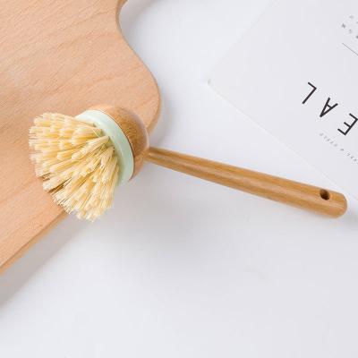 China Sustainable Multifunctional Custom Wooden Shoes Clothes Brush Long Handle Potty Dish Cleaning Brush for sale