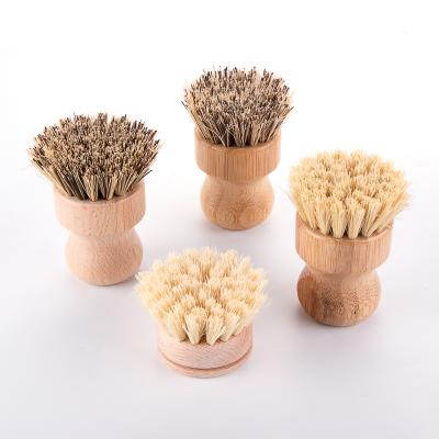 China Sustainable Wooden Coconut Bottle Vegetable Dish Wash Scrub Brush Kitchen Bamboo Brush for sale