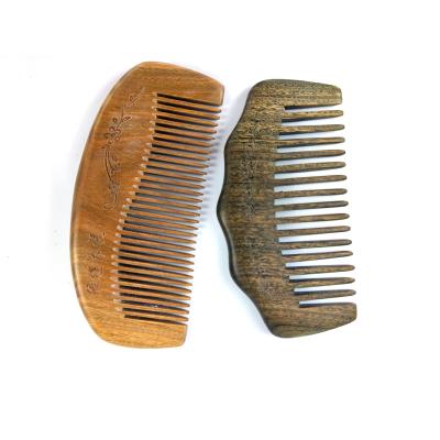 China Hot Custom Made Natural Wood Comb Hair Scalp Massage Comb Logo Beauty Salon Detangling Sandalwood Natural Wood for sale