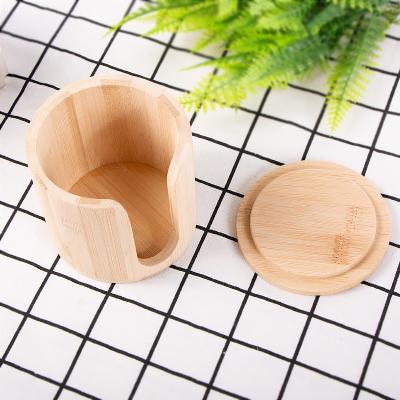 China Eco Friendly Sustainable Hot Sale Round Storage Canister Jar Salt And Wooden Bamboo Pepper Box for sale