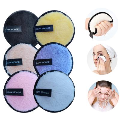 China Facial Makeup Sponge 11 Colors Face Cleansing Facial Multi-colors In Stock Microfiber Water Makeup Remover Pads for sale