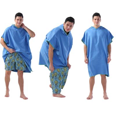 China Surf Beach Poncho Wetsuit Changing Wearable Towel QUICK DRY Poncho With Hood For Bathing Surfing Swimming Women Adults Men for sale