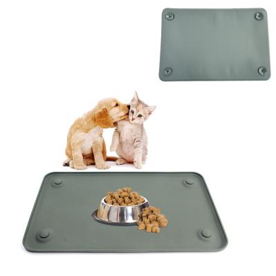 China Eco - Friendly Foldable Feeding Travel Food Waterproof Silicone Pet Mat for sale