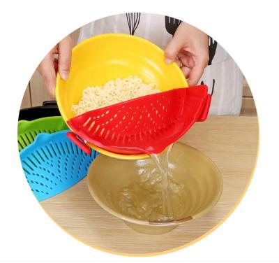 China Amazon Sustainable Jars Food Filters Colander Heat Resistant Silicone Removable Strainer for sale