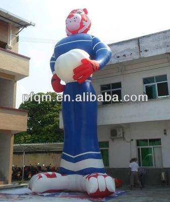 China advertising inflatable tiger man model with custom logo printing for sale