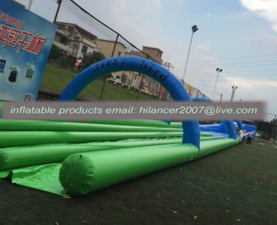 China 100ft inflatable slide the city triple lane for sale